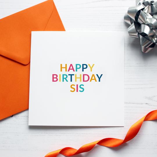 Happy Birthday Sis Card - Purple Tree Designs