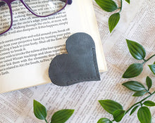 Load image into Gallery viewer, Leather Heart Bookmark - Shadow Crafts - Recycled Leather
