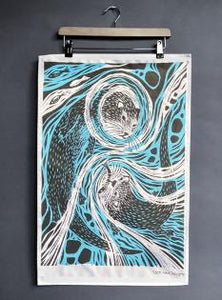 Tea Towel - Otters - Rach Red Designs