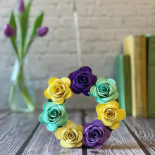 Load image into Gallery viewer, Spring Paper Flower Wreath Decoration - Turn the Page Design
