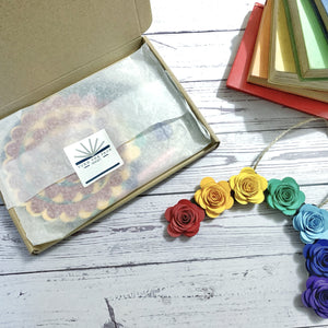 Paper Flower Making Kit - Make your own Rainbow - Bright Colours - Turn the Page Design