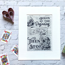 Load image into Gallery viewer, Dictionary Page Print - Alice in Wonderland Quote - Turn the Page Design
