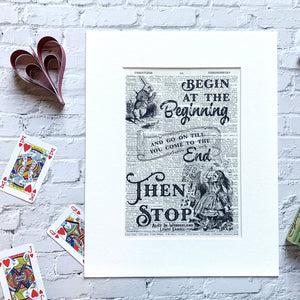 Dictionary Page Print - Alice in Wonderland Quote - Turn the Page Design