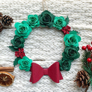 Christmas Paper Flower Wreath - Turn the Page Design