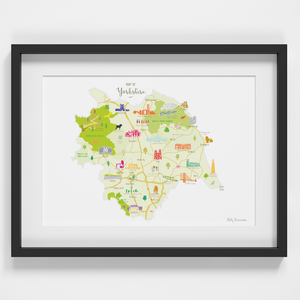 Map of Yorkshire - Illustration - A4 Print - Holly Francesca