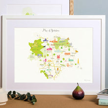 Load image into Gallery viewer, Map of Yorkshire - Illustration - A4 Print - Holly Francesca
