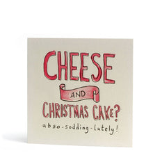 Load image into Gallery viewer, Cheese and Christmas Cake - Right or Wrong? - Christmas card - The Curious Pancake
