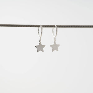 Sterling Silver Star Hoop Earrings - Maxwell Harrison Jewellery - gift idea