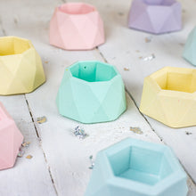 Load image into Gallery viewer, Mini Geometric Jesmonite Planter - Blue - Nine Angels
