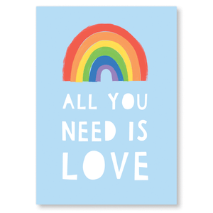 Postcard - All you need is love - Whale and Bird