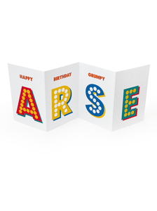 Happy Birthday Grumpy Arse - Concertina Greetings Card - Brainbox Candy