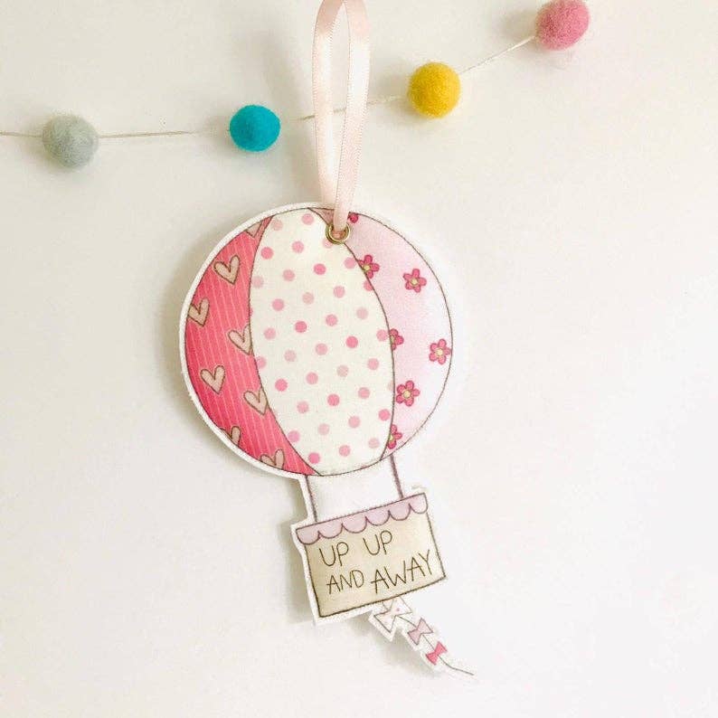 Hot Air Balloon - Up up and away - Fabric Decoration - Flossy Teacake