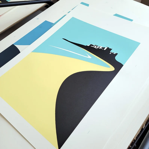 Bamburgh Castle Screen print - Northumberland Art print - Or8 Design