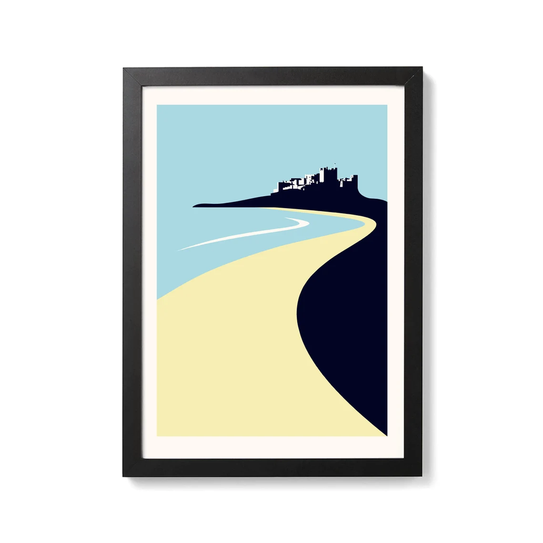 Bamburgh Castle Screen print - Northumberland Art print - Or8 Design