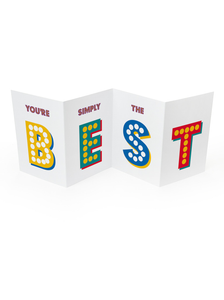 You're simply the best - Concertina Greetings Card - Brainbox Candy