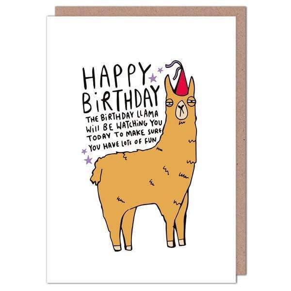 Happy Birthday - The Birthday Llama greetings card - Katie Abey