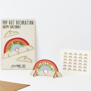 Birthday Rainbow - Wooden Pop Out Card and Decoration - card and gift in one - The Pop Out Card Company
