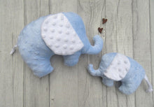 Load image into Gallery viewer, Stuffed Elephant toy - baby blue - Sewn by Sarah - new baby gift - nursery - children
