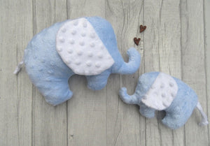 Stuffed Elephant toy - baby blue - Sewn by Sarah - new baby gift - nursery - children