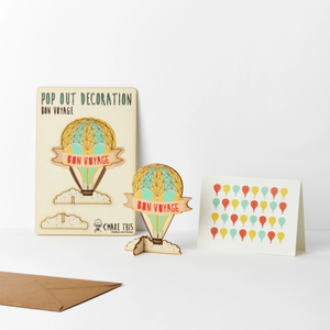Bon Voyage Wooden Pop Out Card and Decoration - New Job - Leaving card - card and gift in one - The Pop Out Card Company