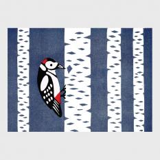 Greetings Card - Woodpecker - Rach Red Designs