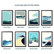 Load image into Gallery viewer, Whitby Abbey Screen print - Yorkshire Scenes Art print - Or8 Design
