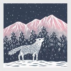 White Wolf Greetings Card - Rach Red Designs