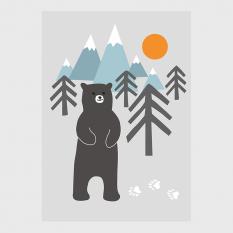 Greetings Card - A6 - Mountain Bear - Rach Red Designs