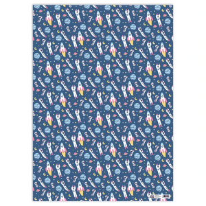Gift Wrap - Cats and Dogs in space - Whale and Bird - Bright and colourful gift wrap