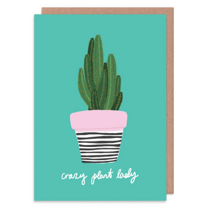 Crazy Plant Lady - greetings card - birthday card - Whale and Bird