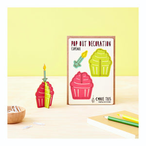 Cupcake - Wooden Pop Out Card and Decoration - card and gift in one - The Pop Out Card Company