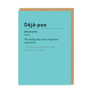 Deja Poo - greetings card - OHHDeer - straight talking cards