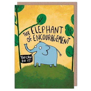 The Elephant of Encouragement - greetings card - Katie Abey