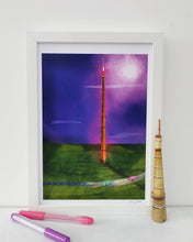 Load image into Gallery viewer, Emley Moor print - Illustrator Kate - A4 print - Yorkshire gifts
