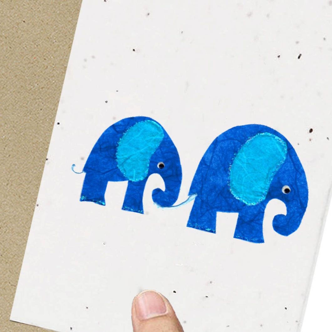 Wildflower Seed Plantable Greetings Card - Elephants - Eco Friendly Cards