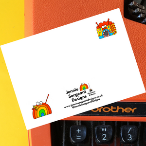 Brian the Rainbow Postcard - Rainbow pals - Jennie Sergeant Designs