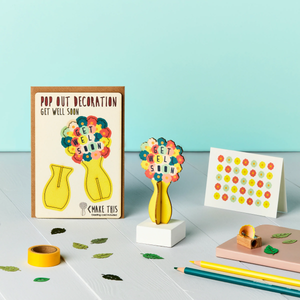 Get Well Soon - Wooden Pop Out Card and Decoration - card and gift in one - The Pop Out Card Company