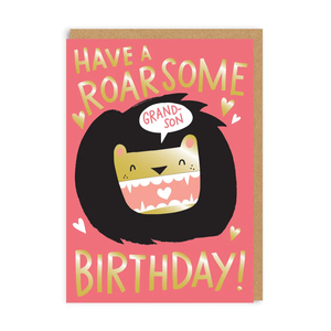 Have a roarsome birthday Grandson - birthday card - OHHDeer