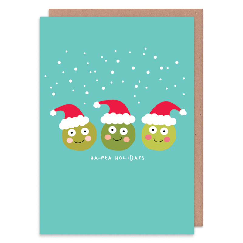 Ha-Pea Holidays - Christmas Card - Puns - Whale and Bird