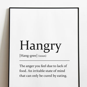 Sarcastic dictionary definition Print - Hangry - A4 Print - The Crafty Little Fox