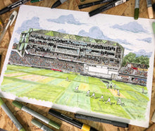 Load image into Gallery viewer, Leeds Cricket Ground - Headingley Stadium - A4 print - Art by Arjo - Leeds artwork
