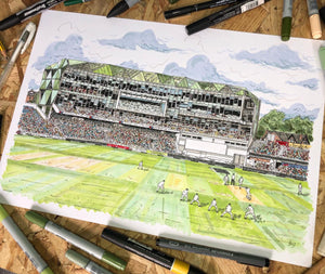 Leeds Cricket Ground - Headingley Stadium - A4 print - Art by Arjo - Leeds artwork