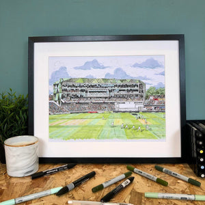 Leeds Cricket Ground - Headingley Stadium - A4 print - Art by Arjo - Leeds artwork