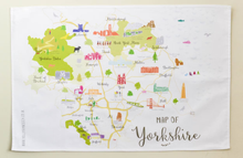Load image into Gallery viewer, Map of Yorkshire Tea Towel - Holly Francesca
