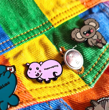 Load image into Gallery viewer, HIPPOmobility enamel pin - hyper mobility - EDS - chronic illness pin badge - Invisible Illness Club - Innabox
