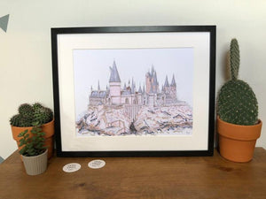 Magic School Illustration - A4 print - Art by Arjo - Magical Movie Inspired - Magical gift