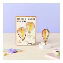 Load image into Gallery viewer, Hot Air Balloon - Wooden Pop Out Card and Decoration - card and gift in one - The Pop Out Card Company
