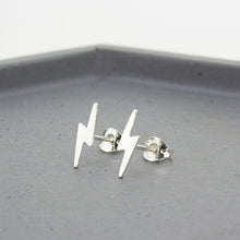 Load image into Gallery viewer, Lightning Bolt Stud Earrings - Sterling Silver - Maxwell Harrison Jewellery
