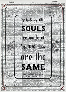 Dictionary Page Print - Wuthering Heights - Emily Bronte Quote -Turn the Page Design