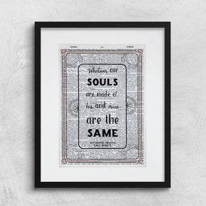 Dictionary Page Print - Wuthering Heights - Emily Bronte Quote -Turn the Page Design